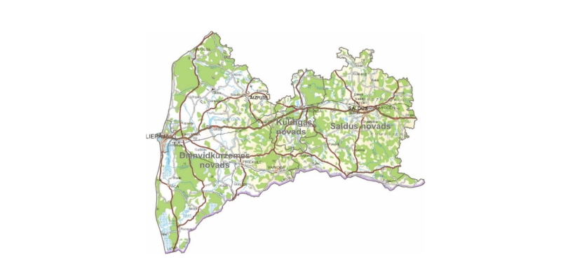 Dienvidkurzemes reģionālais atkritumu apsaimniekošanas plāna karte